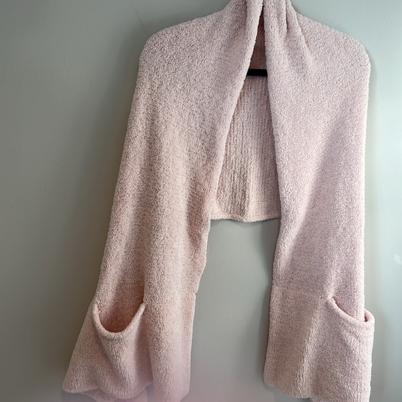 Soma Womens Light Pink Chenille Pocket Wrap Shawl Cardigan Soft One Size 75"x26" - Picture 15 of 16